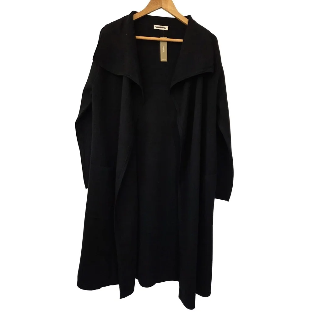 J. Crew Shawl Collar Sweater Blazer Merino Wool Blend Women‎ XXS Black NWT CN223